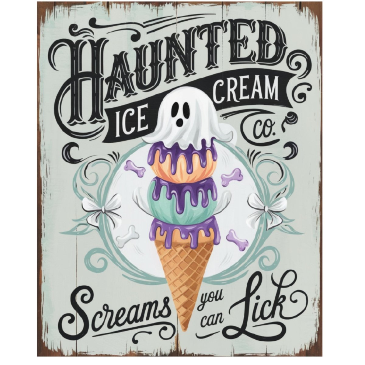 Shop For Haunted Ice Cream Halloween Sign