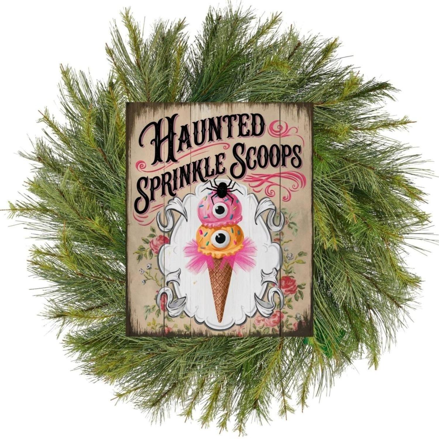 Haunted Sprinkle Scoops Halloween Sign