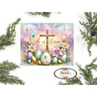 Shop For He Is Risen Cross Easter Eggs Metal Sign