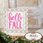 Shop For Hello Fall Pink Plaid Sign