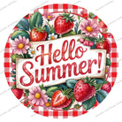 Shop For Hello Summer Strawberry Metal Sign