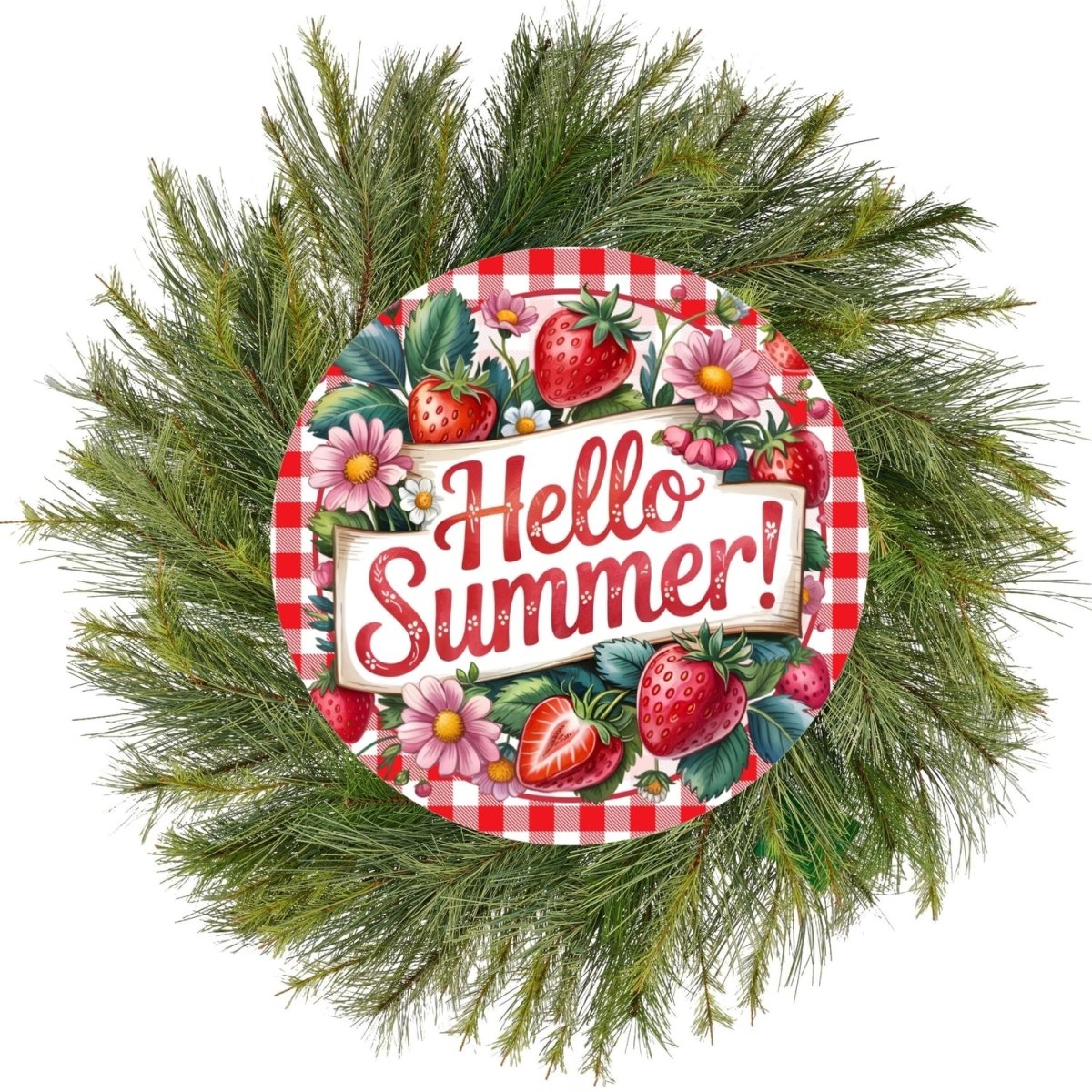 Shop For Hello Summer Strawberry Metal Sign