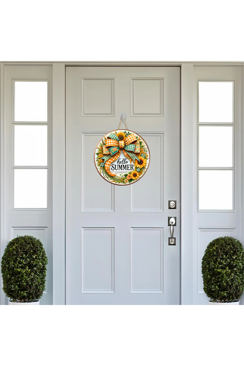Shop For Hello Summer Sunflower Bow Sign