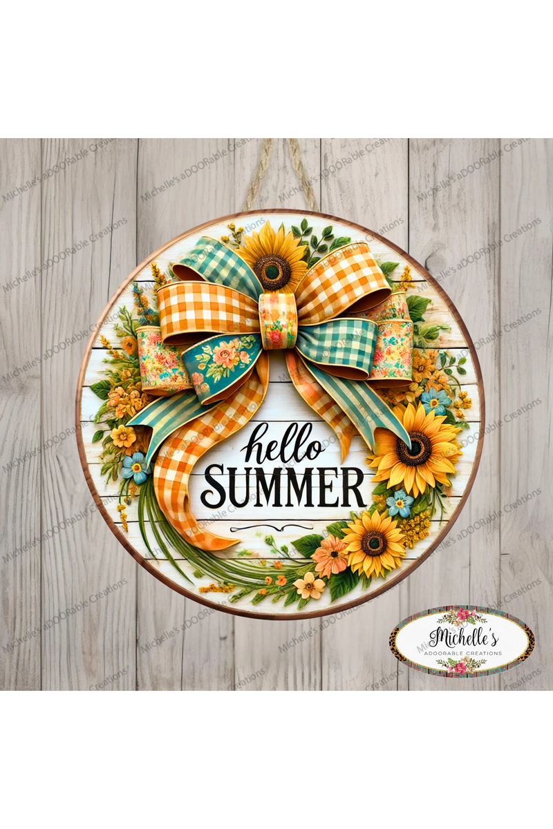 Shop For Hello Summer Sunflower Bow Sign