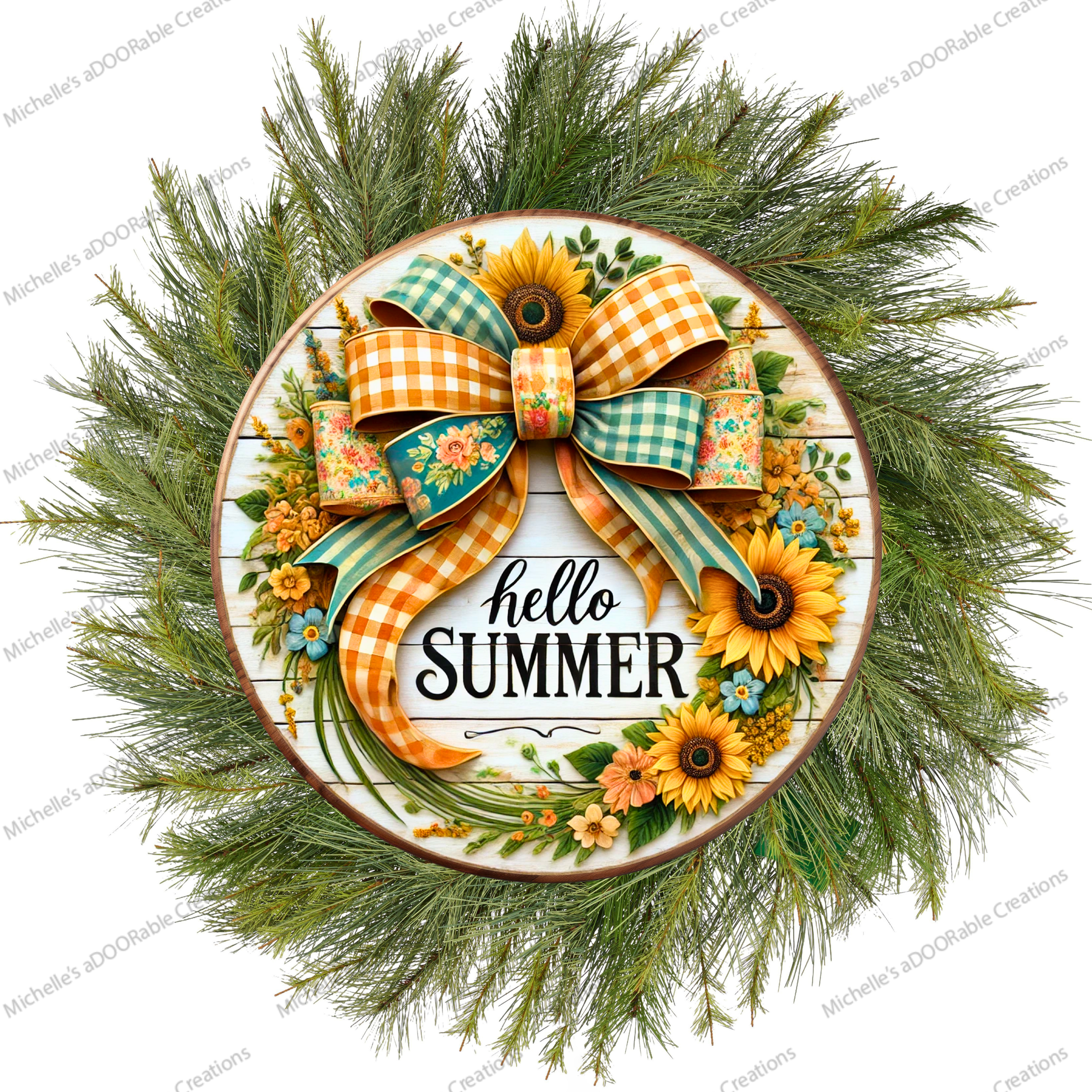 Shop For Hello Summer Sunflower Bow Sign