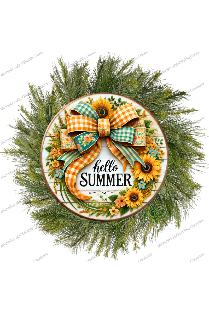 Shop For Hello Summer Sunflower Bow Sign