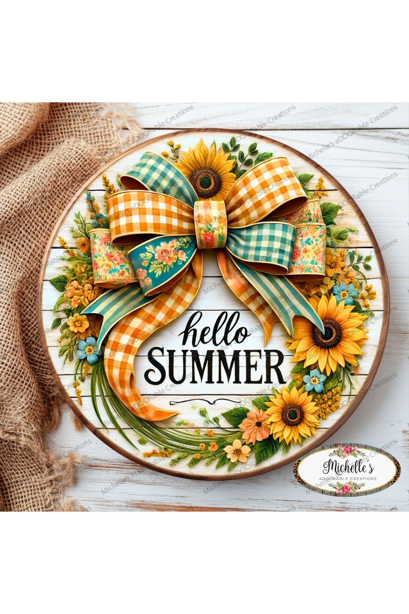 Shop For Hello Summer Sunflower Bow Sign