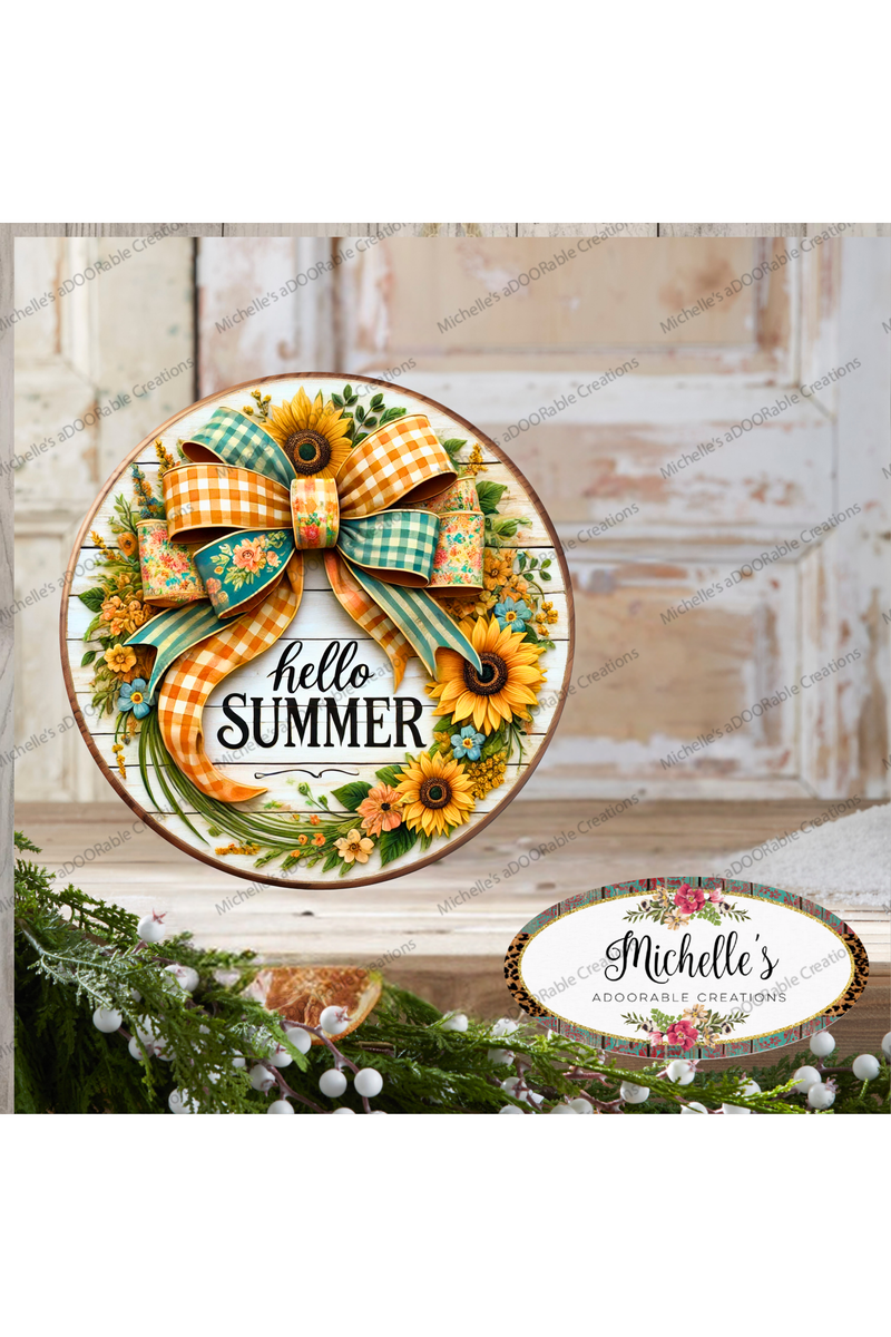Shop For Hello Summer Sunflower Bow Sign