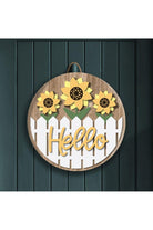 Shop For Hello Yellow Flowers Front Door Decor at Michelle's aDOORable Creations