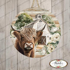 Shop For Highland Cow White Barn Florals Sign
