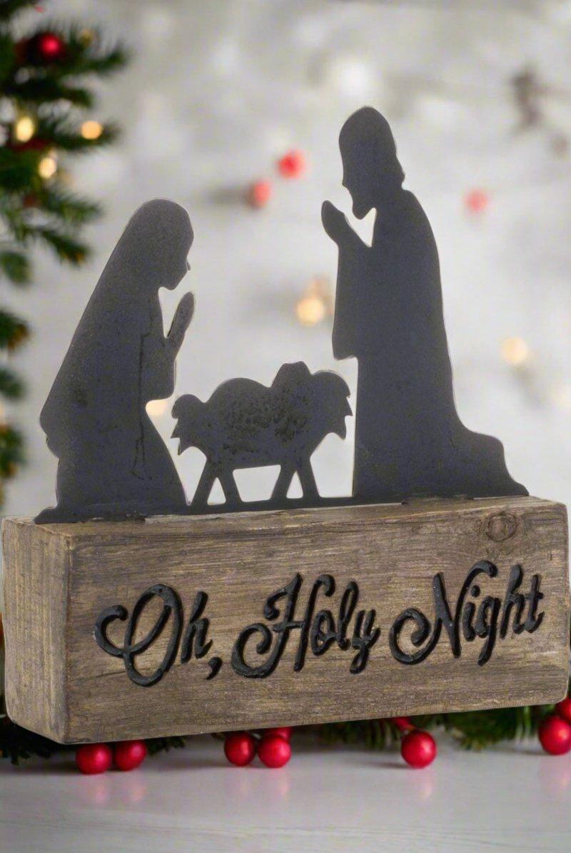 Shop For Holy Night Nativity Block with Metal Cut Out Scene 84201DS
