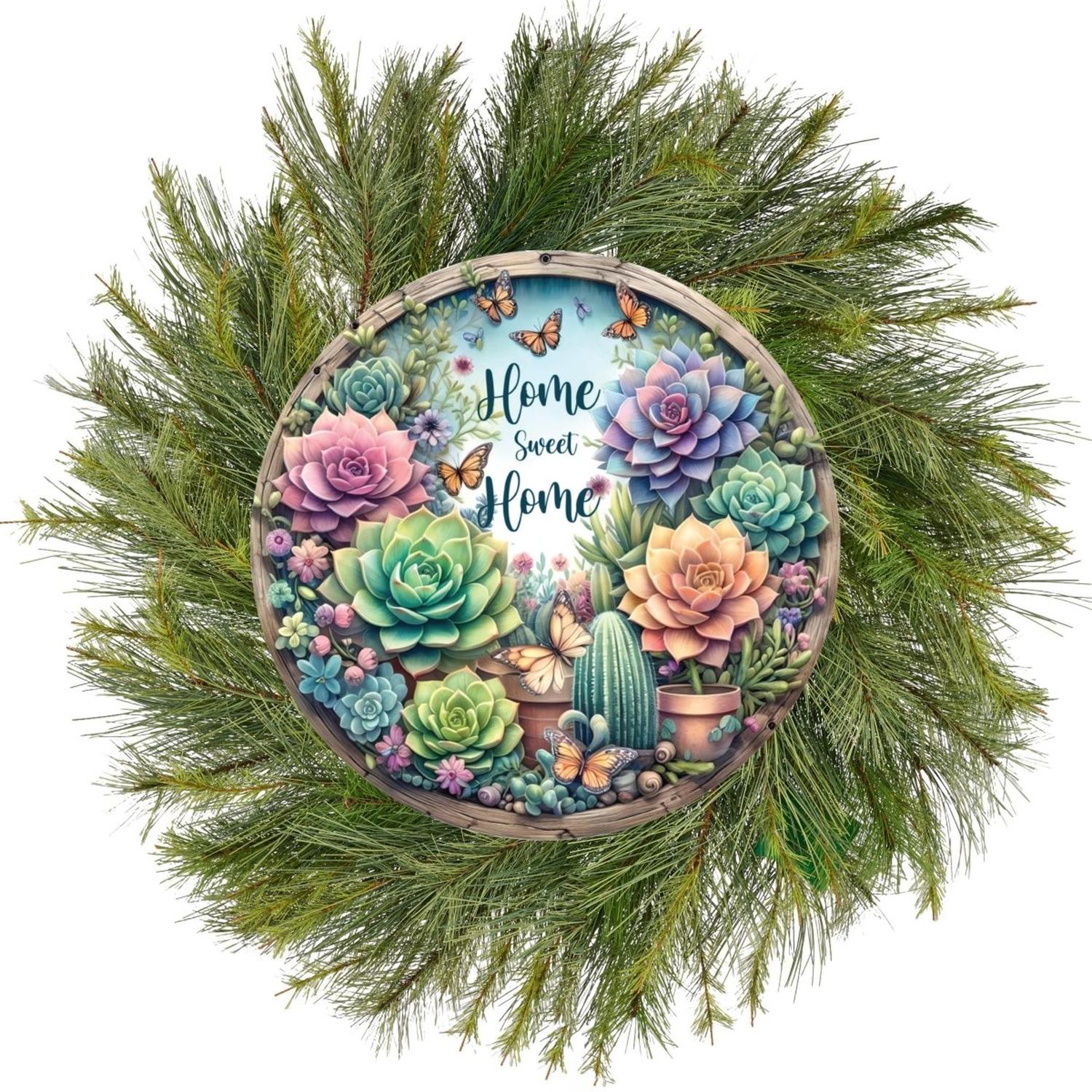 Home Sweet Home Succulent Sign