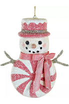 Shop For Hot Pink Peppermint Snowman Ornament at Michelle's aDOORable Creations