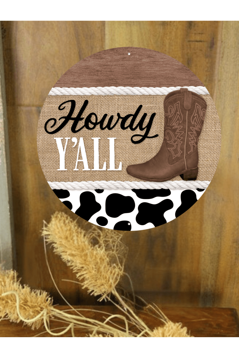 Shop For Howdy Y'all Cowboy Sign: Black