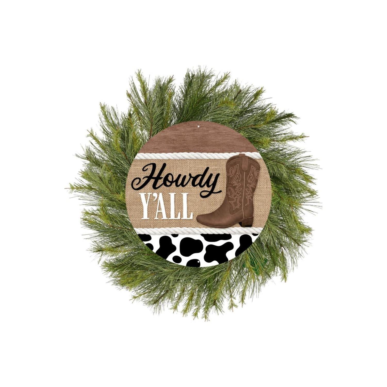 Howdy Y'all Cowboy Sign: Black