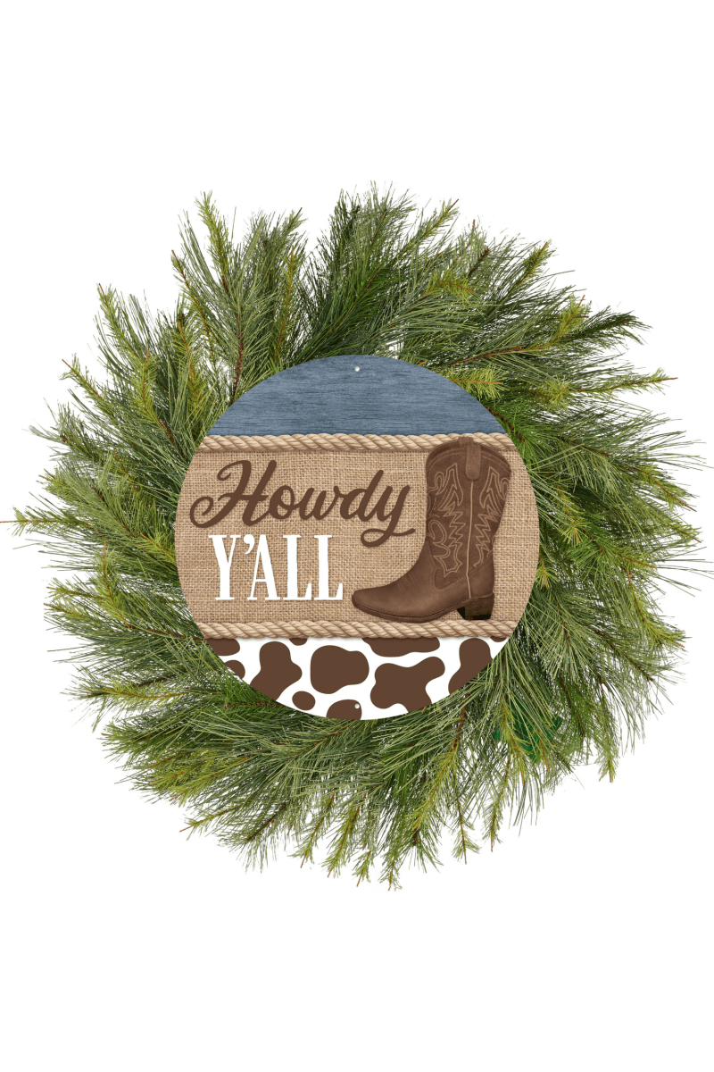 Shop For Howdy Y'all Cowboy Sign: Brown