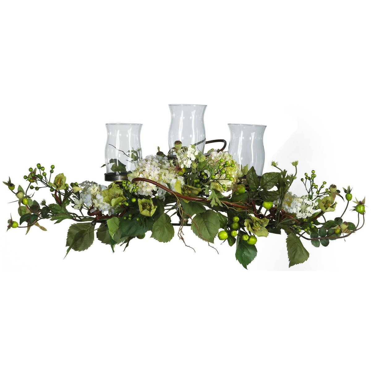 Shop For Hydrangea Triple Candle Holder Centerpiece