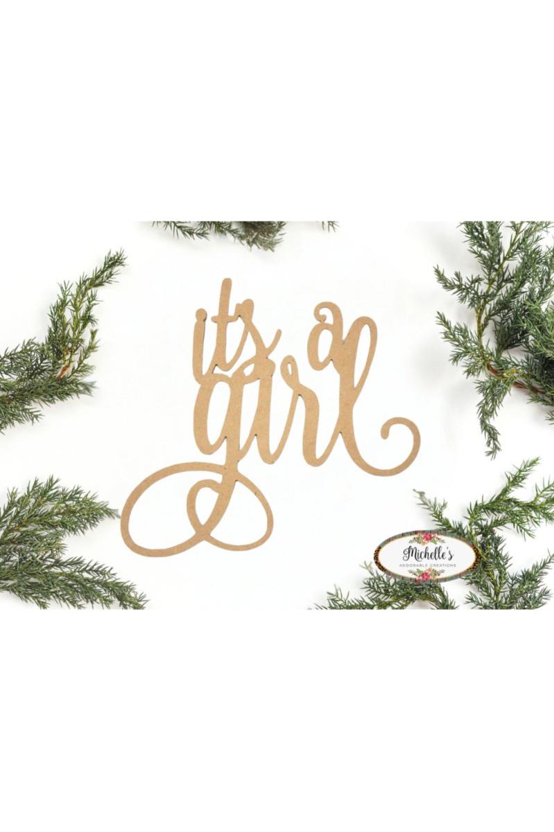 Shop For It's a Girl Script Word Wood Cutout - Unfinished Wood
