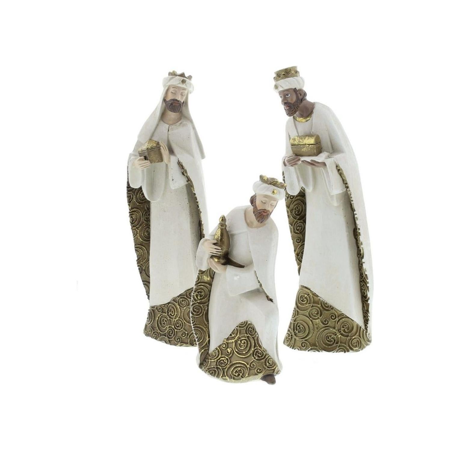 Ivory and Gold Nativity Set