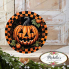Shop For Jack O Lantern Checkered Pumpkin Sign