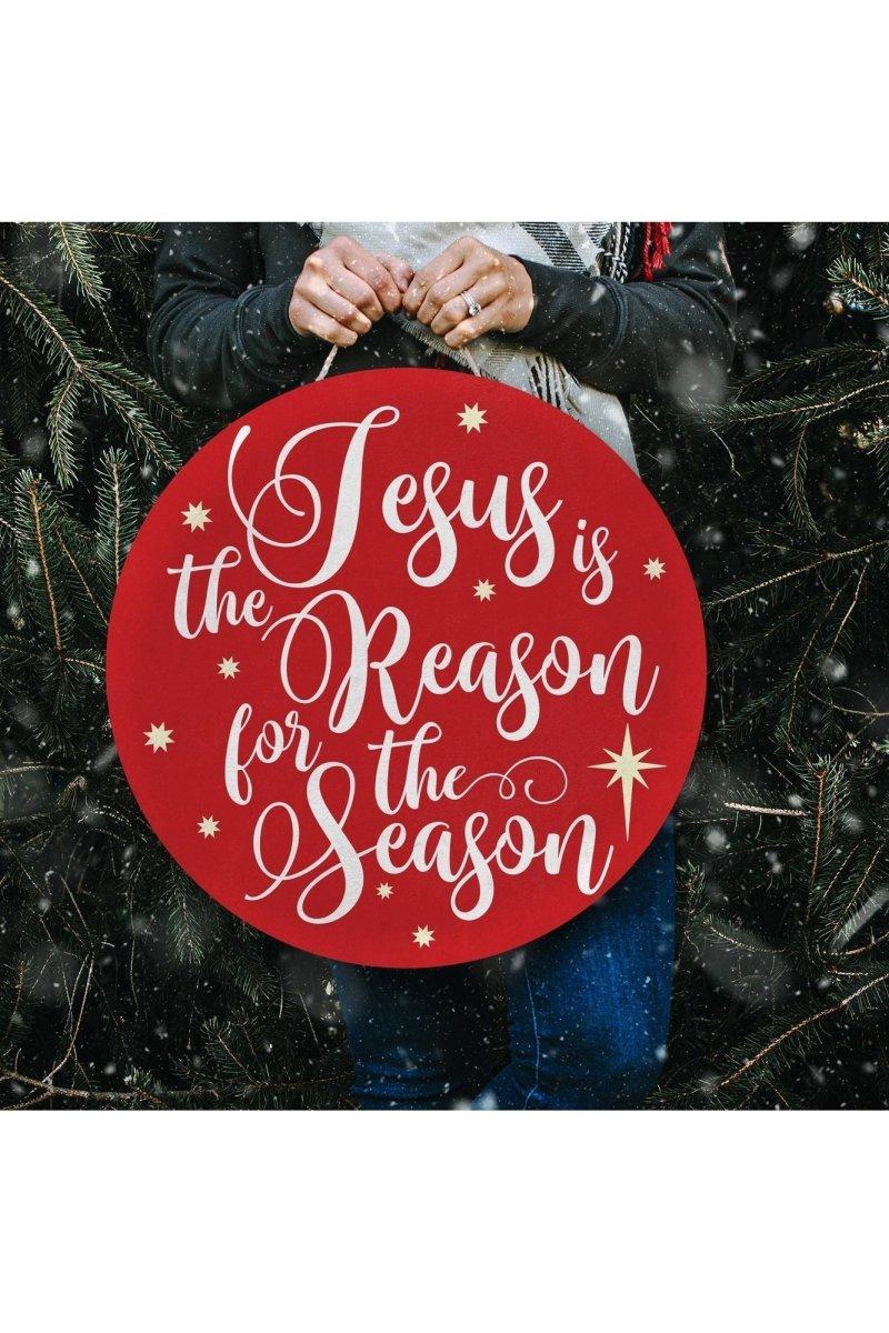 Shop For Jesus Is The Reason Red Christmas Door Decorations at Michelle's aDOORable Creations