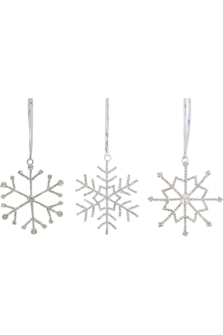 Shop For Jeweled Metal Snowflake with Ribbon Hanger (Set of 12) at Michelle's aDOORable Creations