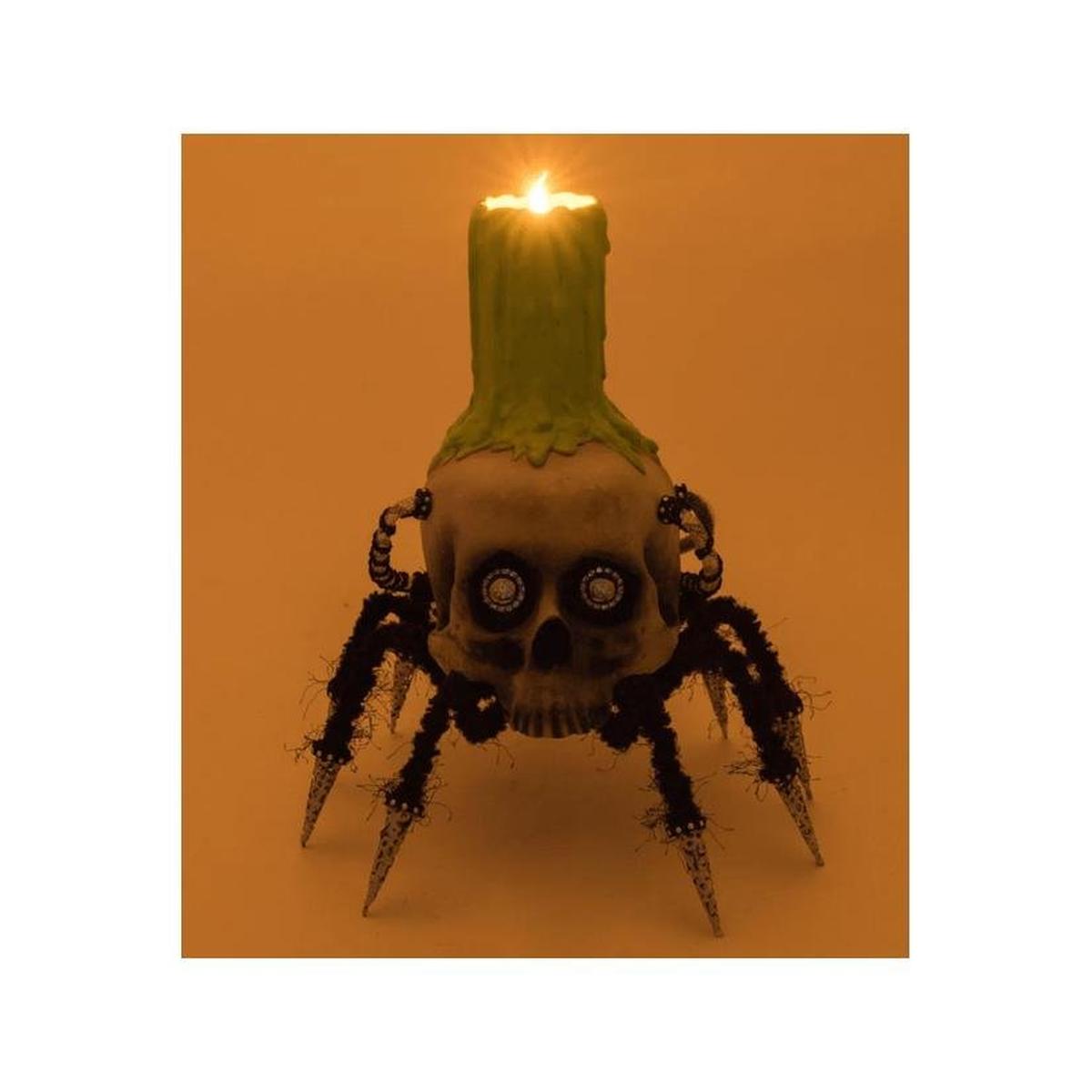 Shop For Katherine's Collection 12" Chaotic Spider Skull Candle Holder