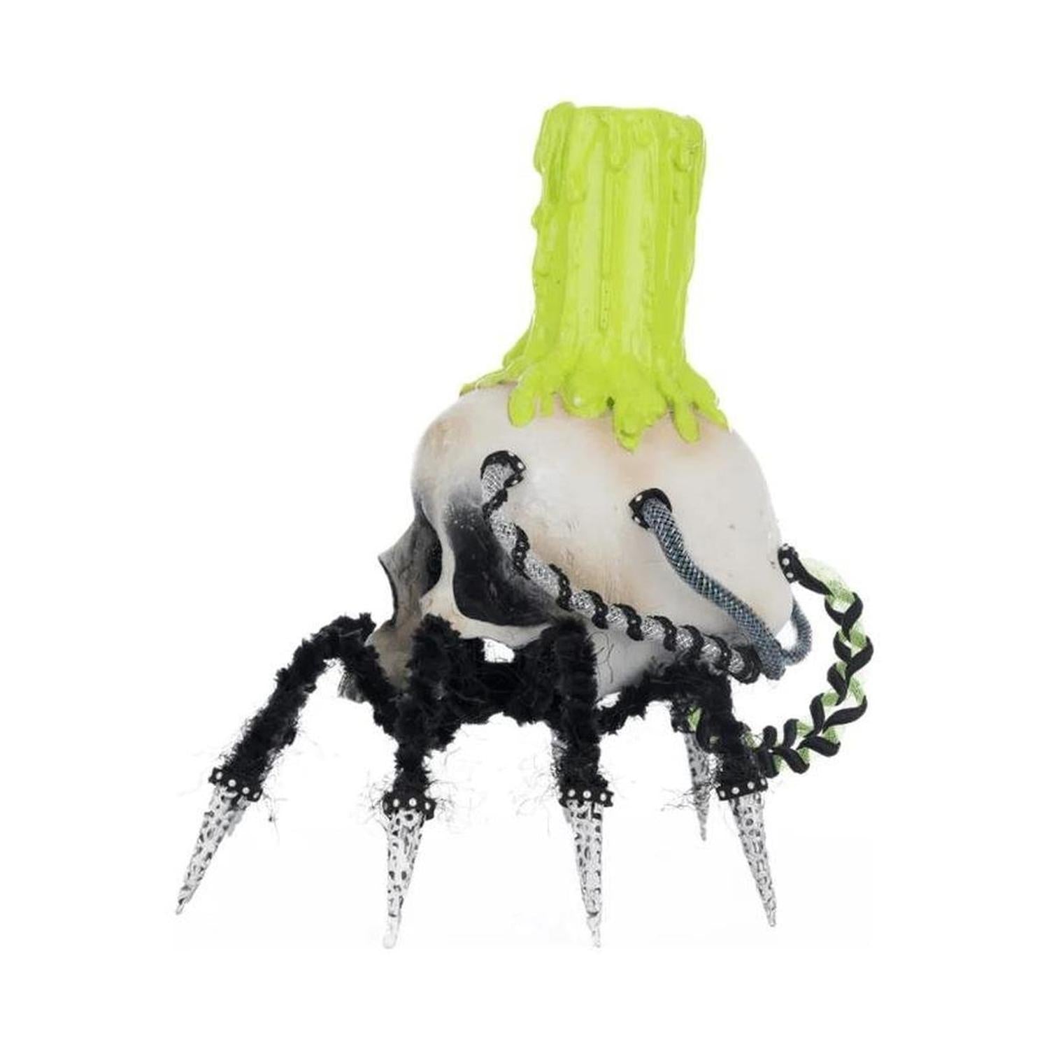 Katherine's Collection 12" Chaotic Spider Skull Candle Holder