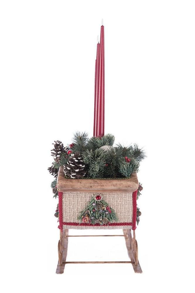 Shop For Katherine's Collection 12.25" North Country Christmas Sleigh Candle Holder