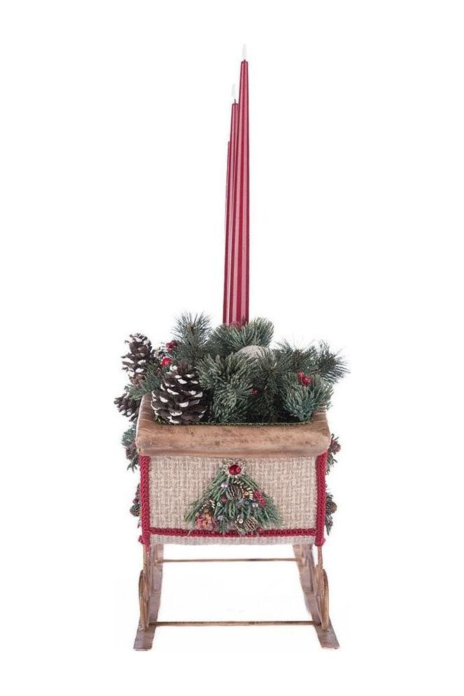 Shop For Katherine's Collection 12.25" North Country Christmas Sleigh Candle Holder