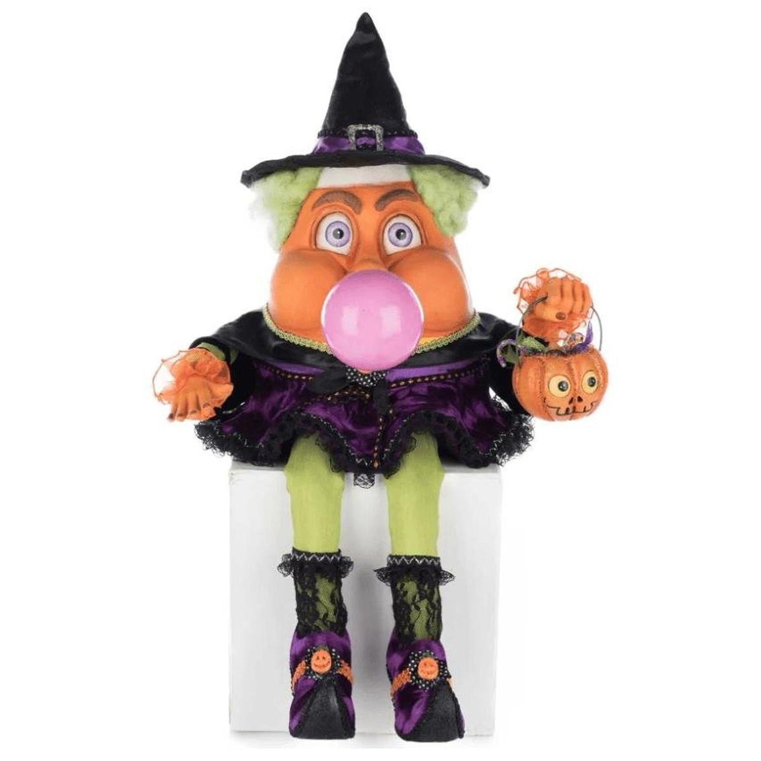 Katherine's Collection 19" Bubbles the Witch Candy Corn Ledge Sitter