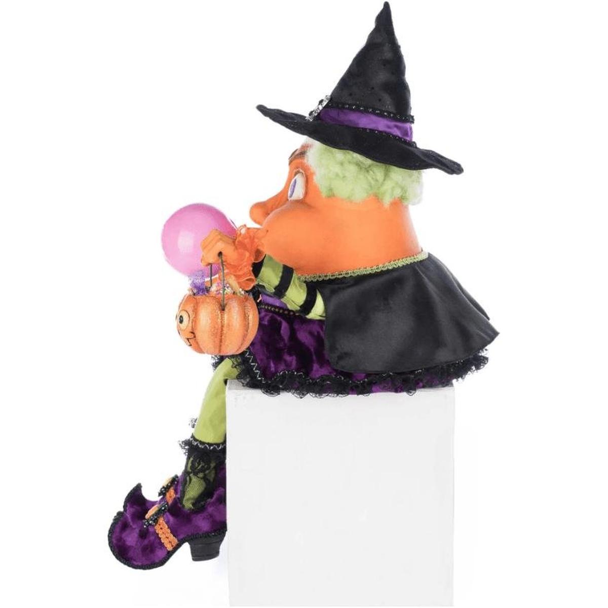 Shop For Katherine's Collection 19" Bubbles the Witch Candy Corn Ledge Sitter