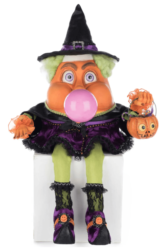 Shop For Katherine's Collection 19" Bubbles the Witch Candy Corn Ledge Sitter