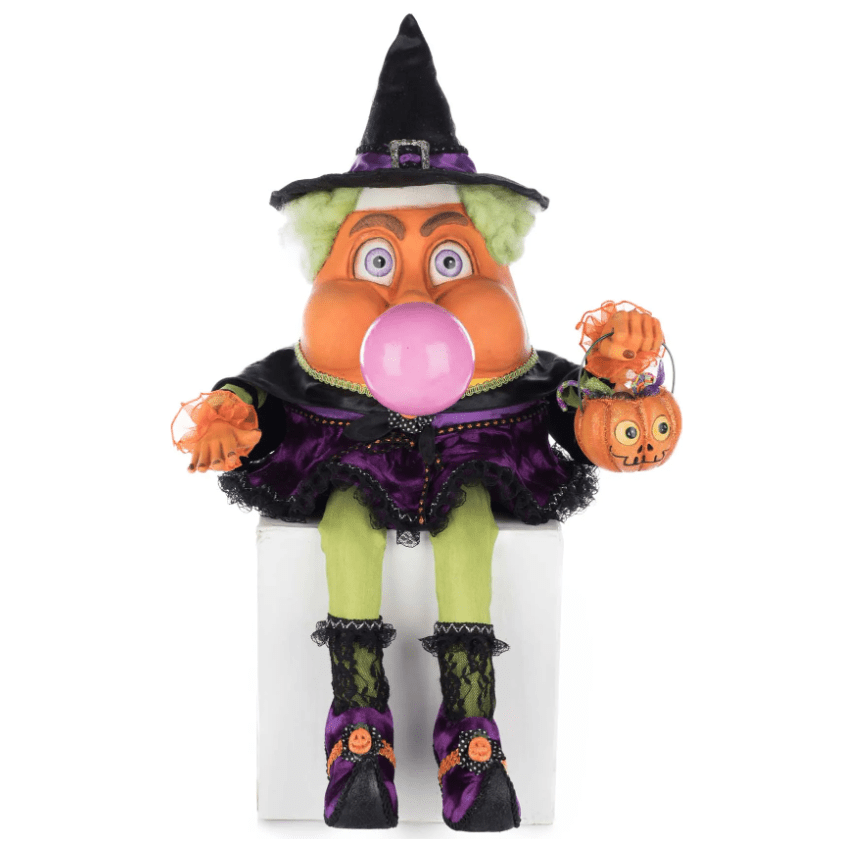 Shop For Katherine's Collection 19" Bubbles the Witch Candy Corn Ledge Sitter