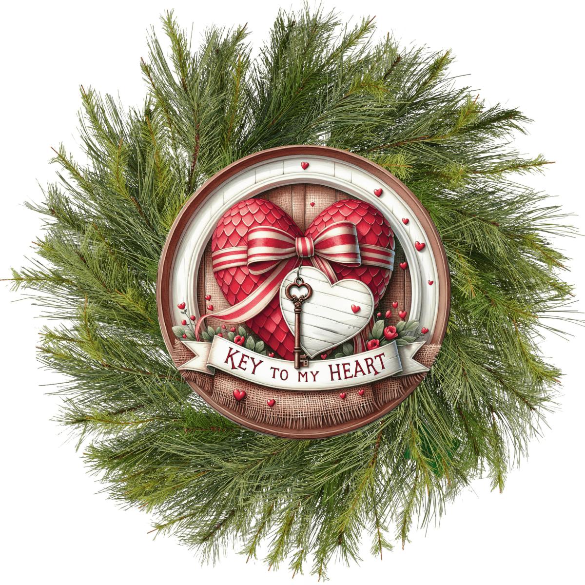 Shop For Key To My Heart Valentine Round Sign