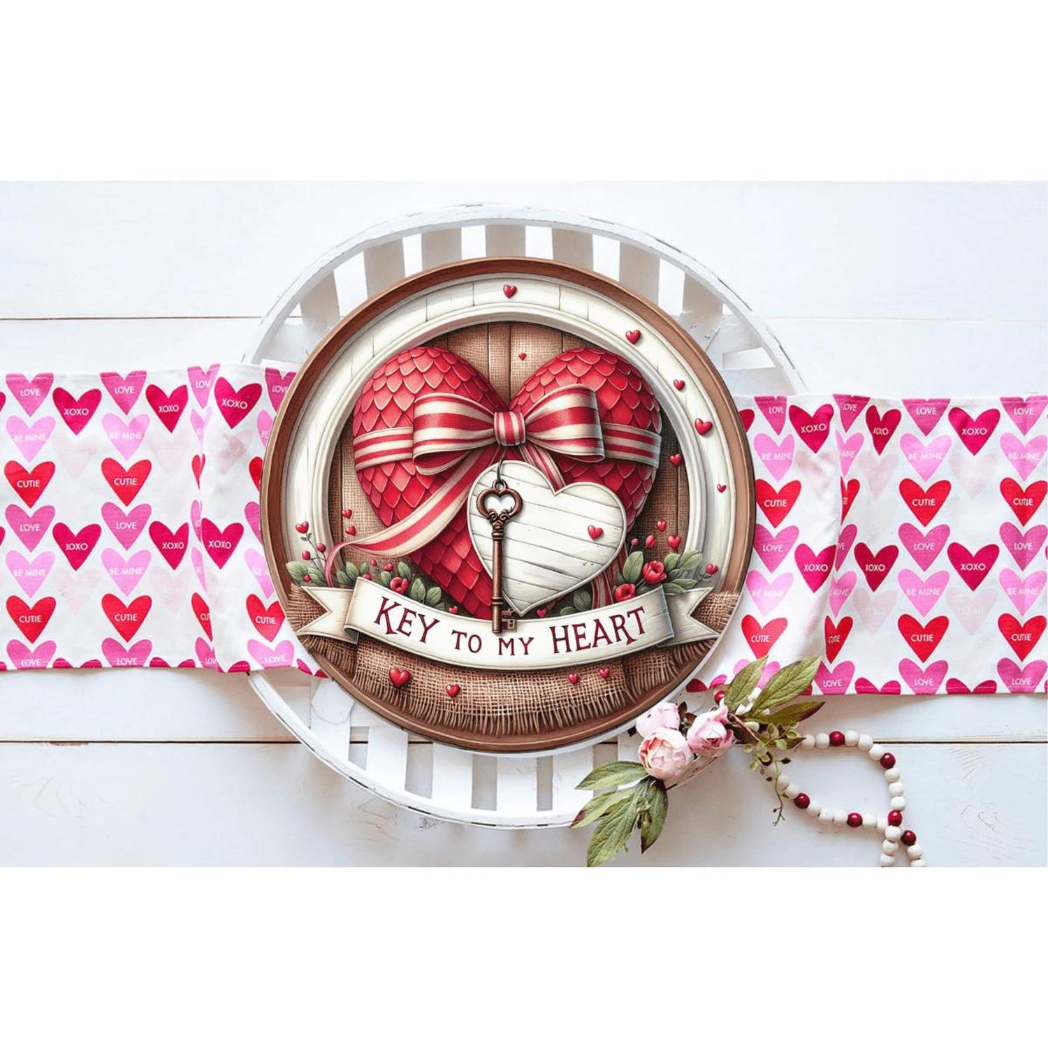 Key To My Heart Valentine Round Sign