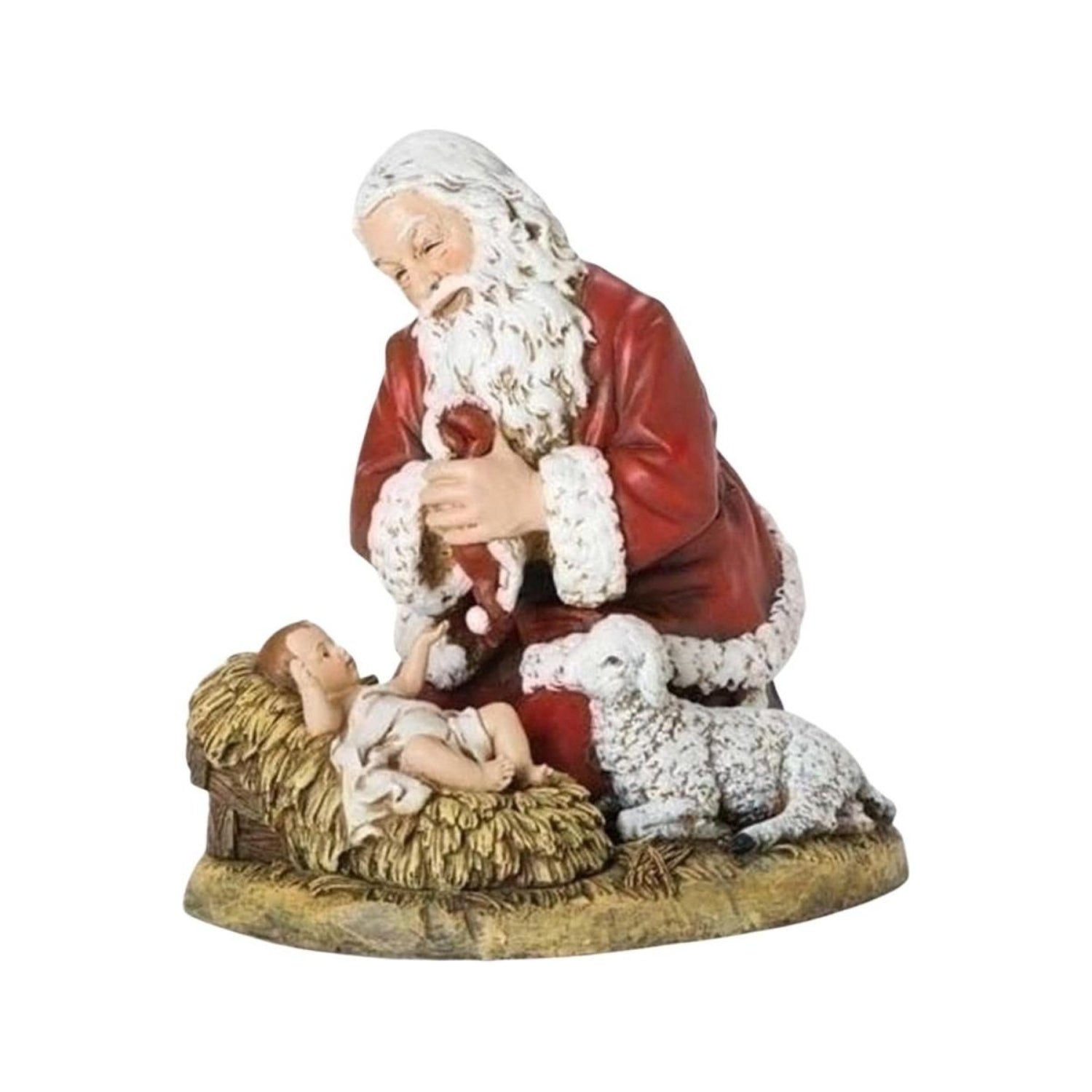 Shop For Kneeling Santa With Lamb Figure at Michelle's aDOORable Creations