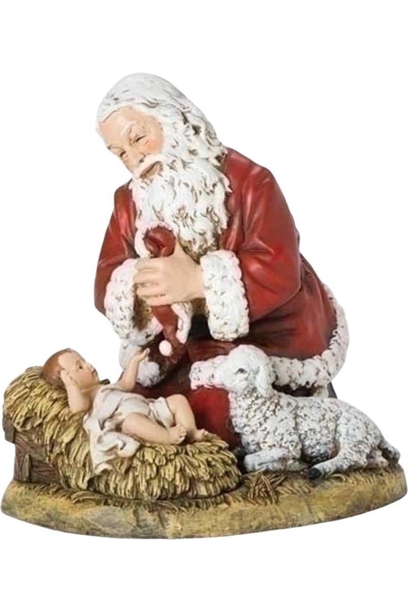 Shop For Kneeling Santa With Lamb Figure at Michelle's aDOORable Creations