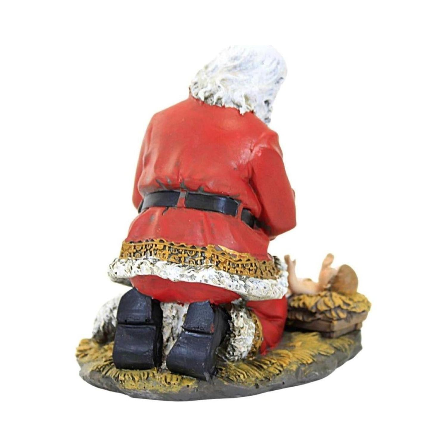 Kneeling Santa With Lamb Figure