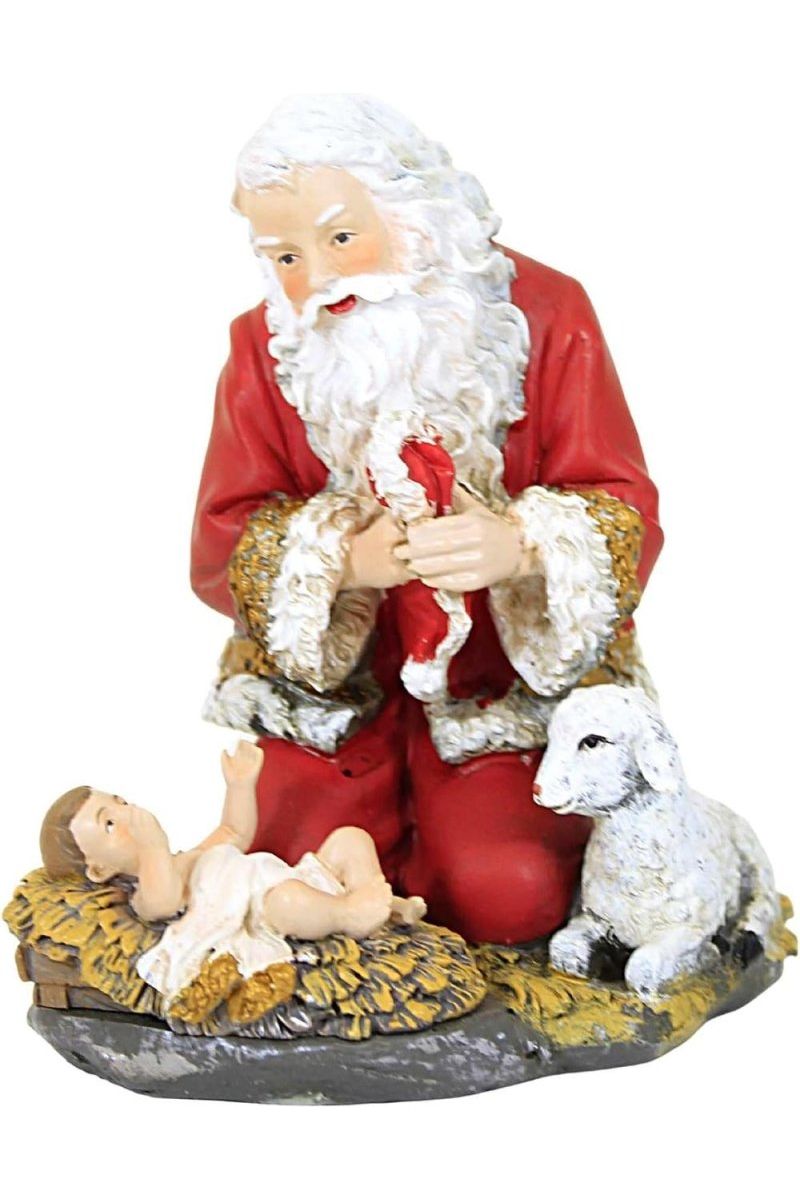 Shop For Kneeling Santa With Lamb Figure at Michelle's aDOORable Creations