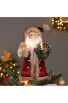 Shop For Kurt Adler 10" Burgundy and Brown Santa Treetop