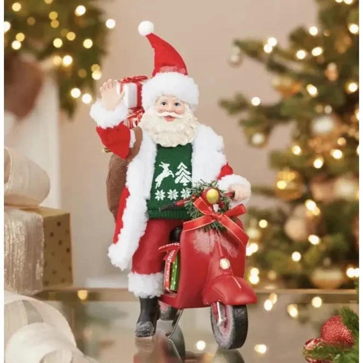 Kurt Adler 10" Fabriché™ Santa On Scooter