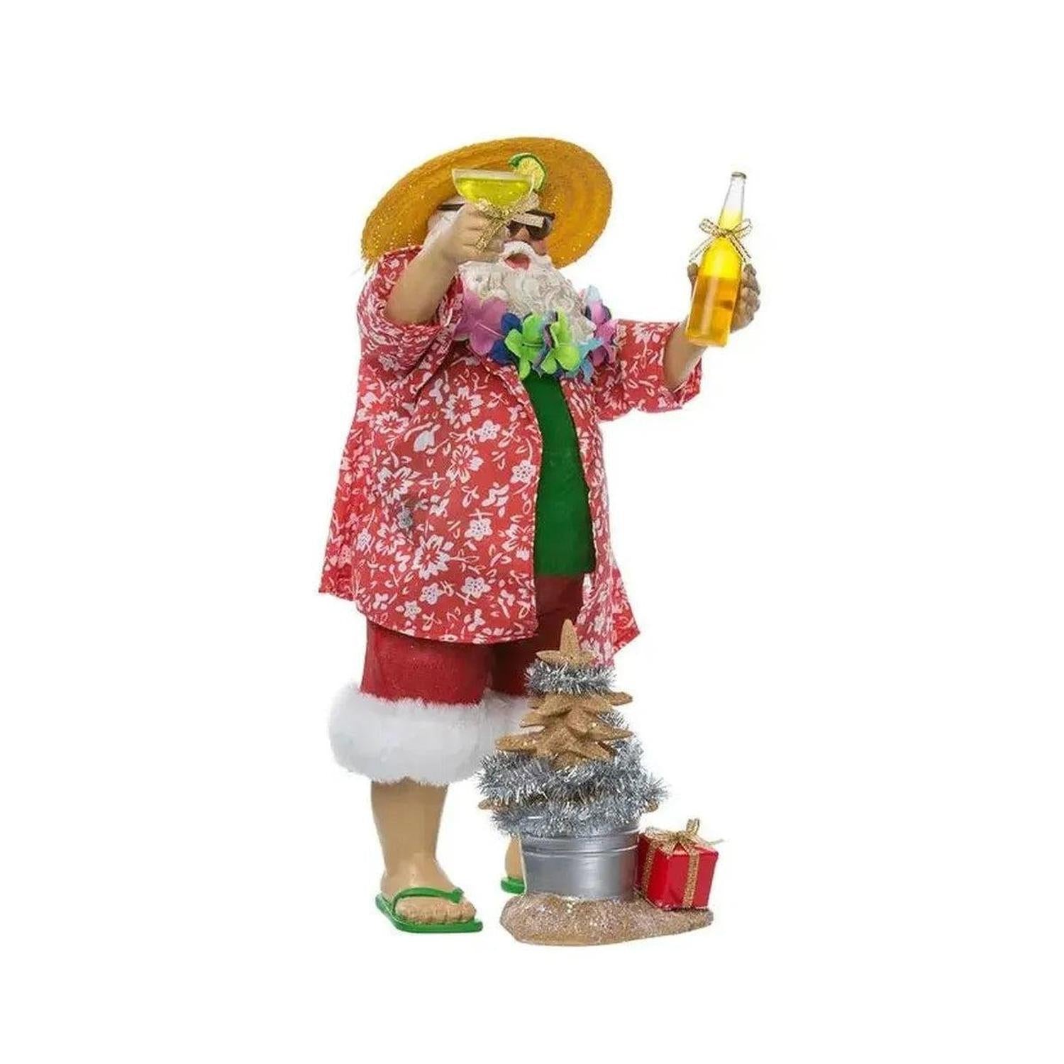 Kurt Adler 10-Inch Fabriché' Beach Santa (Set of 2)
