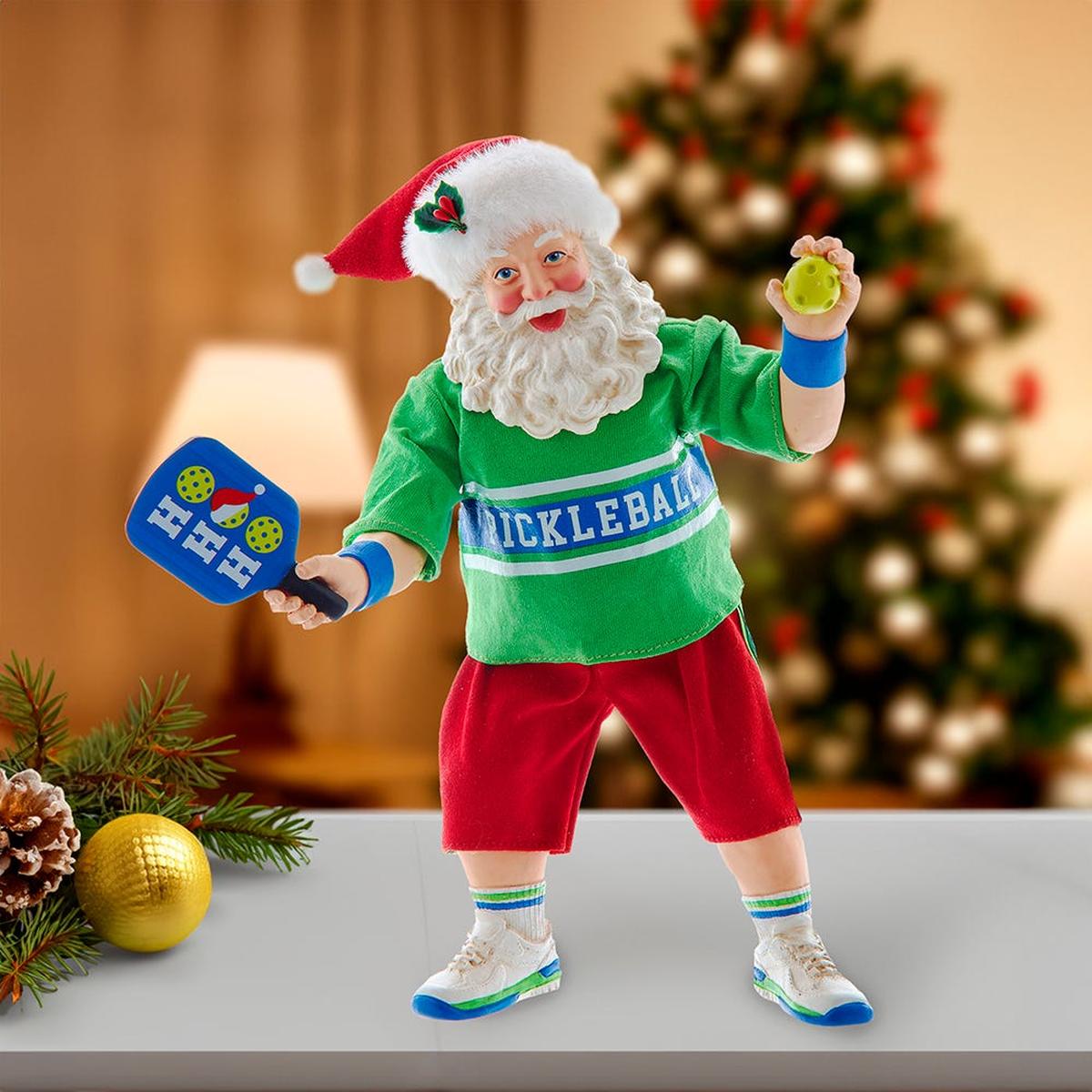 Shop For Kurt Adler 10 - Inch Fabriché Santa Playing Pickleball