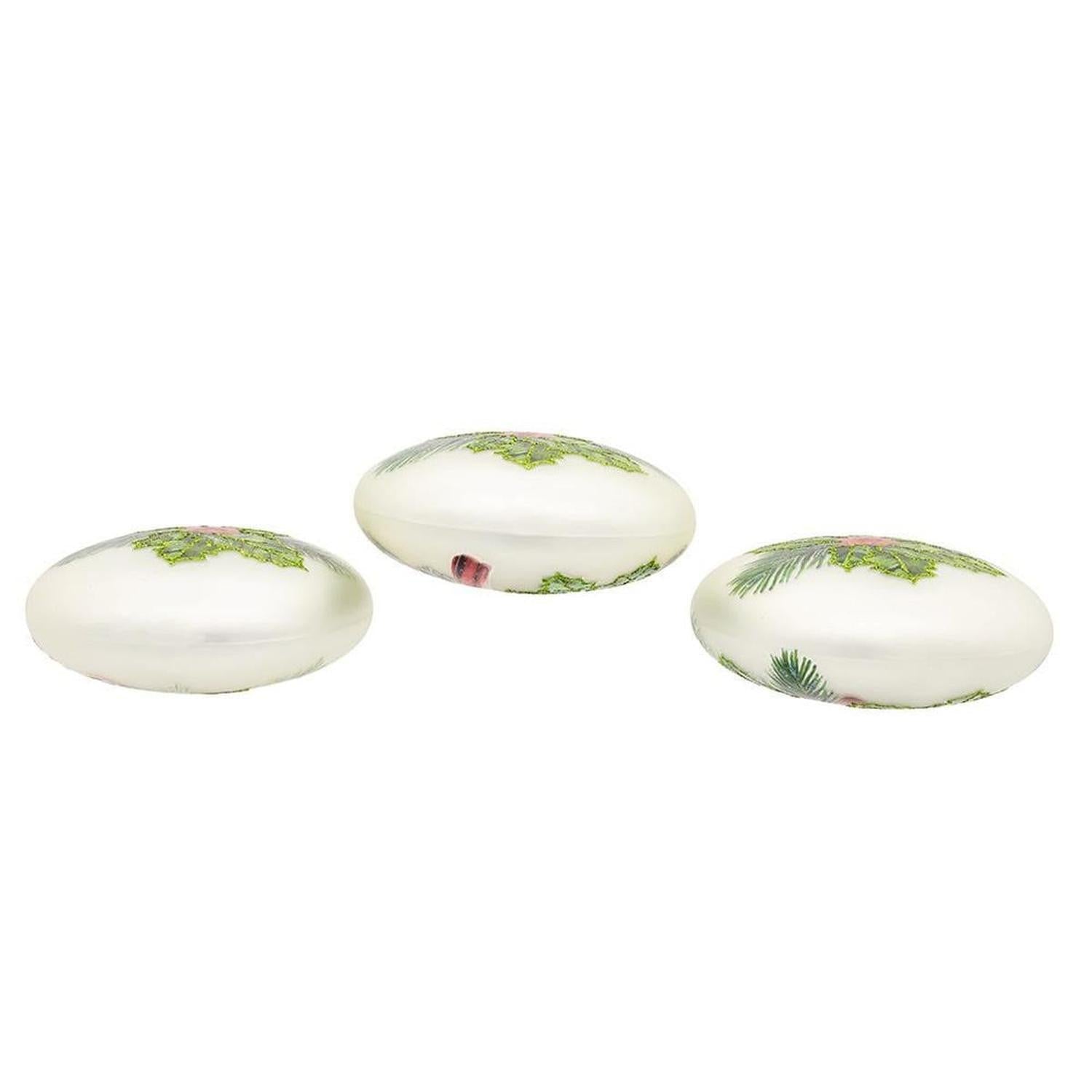 Kurt Adler 100MM Glass Cardinal Flat Ball Ornaments, (Set of 3)