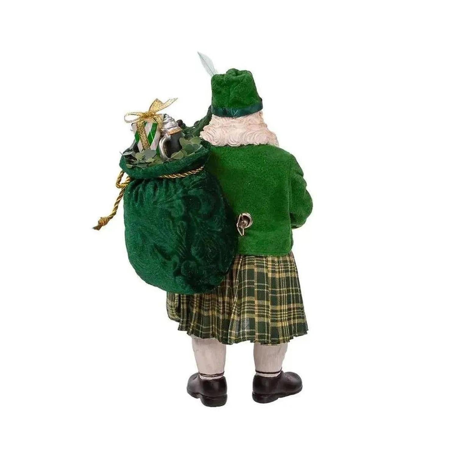 Kurt Adler 10.5" Fabriché™ Musical Irish Bagpiper Santa