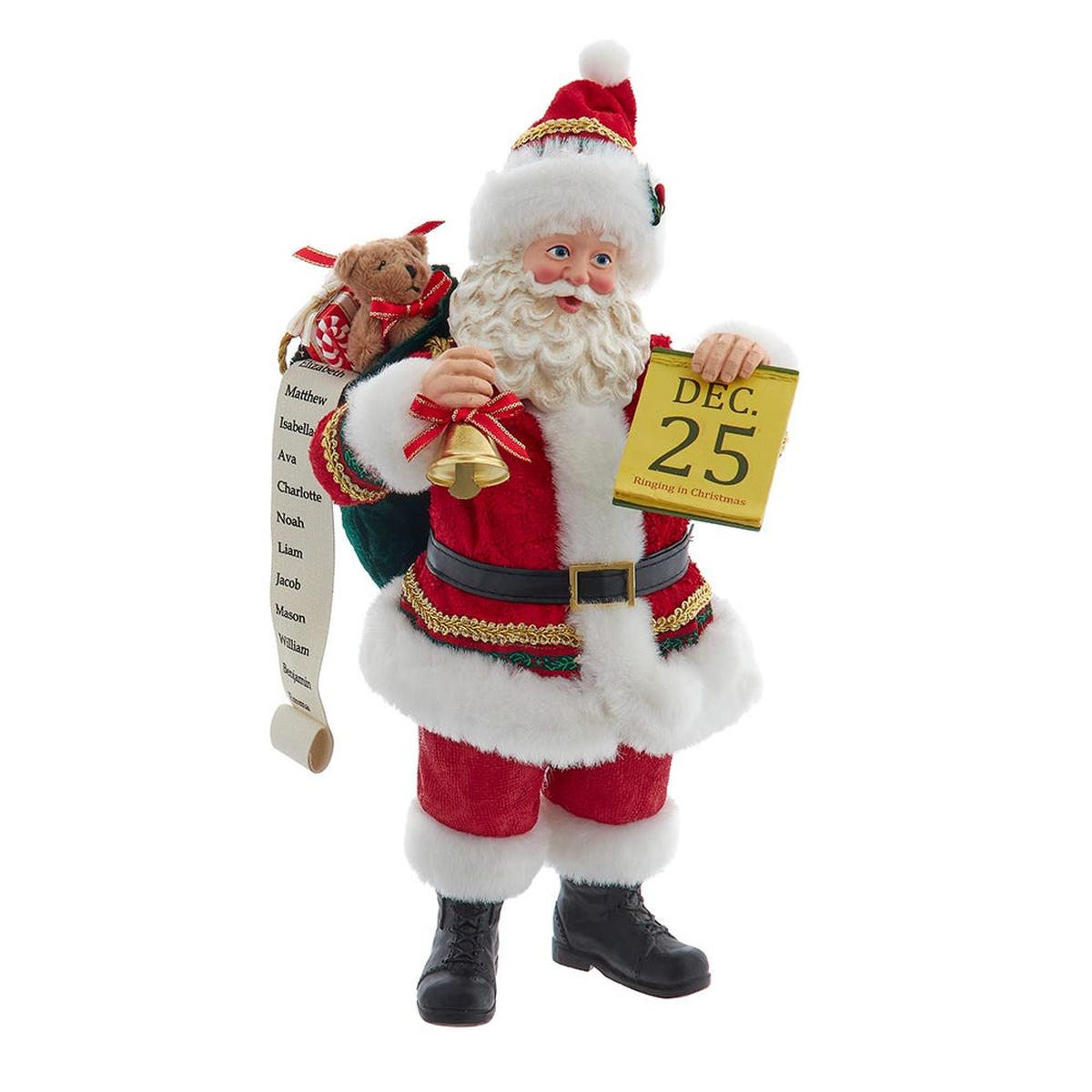 Shop For Kurt Adler 10.5" Fabriché Traditional Santa with Calendar