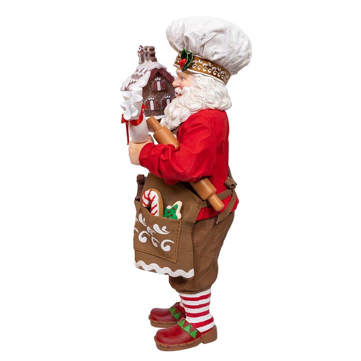 Shop For Kurt Adler 10.5 - Inch Fabriché Chef Santa Decorating Gingerbread House
