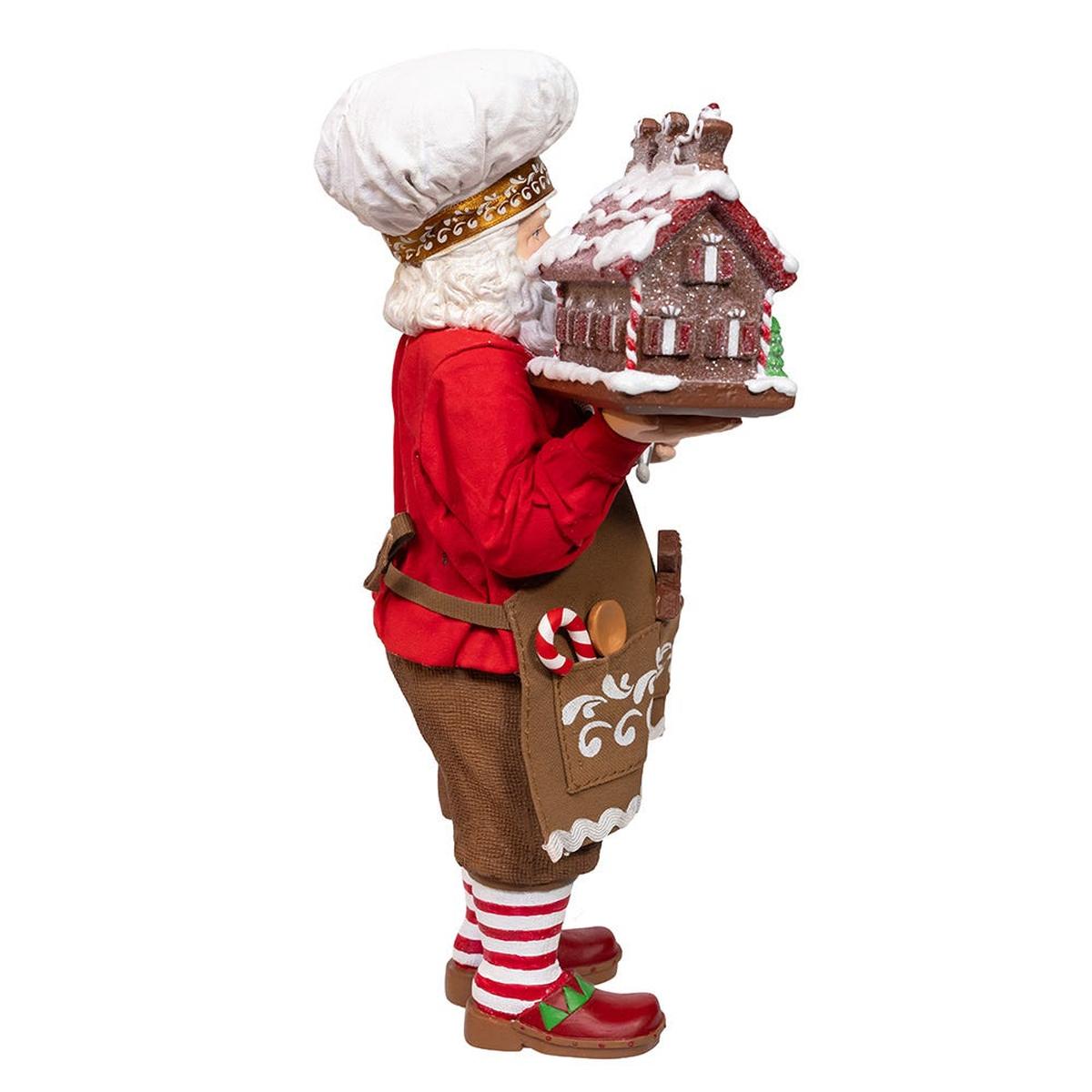 Shop For Kurt Adler 10.5 - Inch Fabriché Chef Santa Decorating Gingerbread House