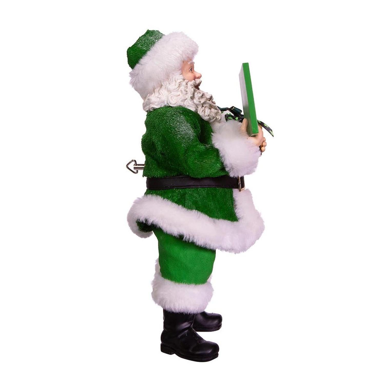Kurt Adler 10.5-Inch Fabriché Musical Irish Santa